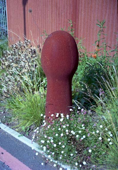 Bollard at Maggie's, Cardiff, Wales